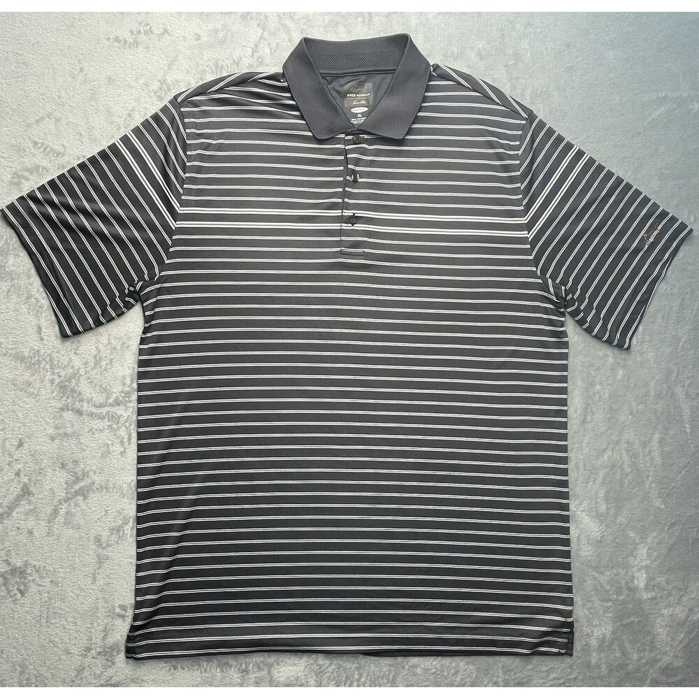 Greg Norman Polo Shirt Men's XL Large Black/White  PlayDry Performance Golf